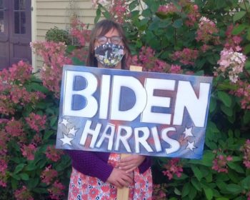 Handpainted Biden Harris yard sign