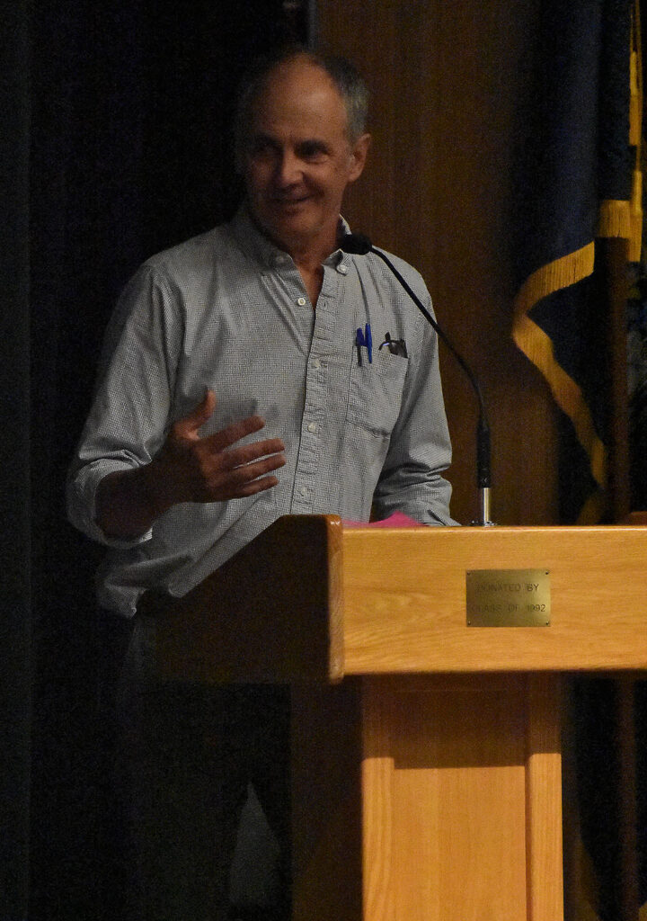 Moderator Murray Carpenter at the podium.