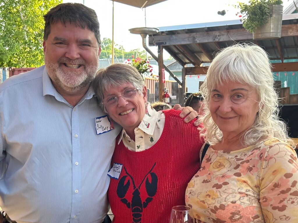 State Senator Chip Curry, delegate Kimberly Tucker (Lincolnville) and Rachel Herbener (Northport)